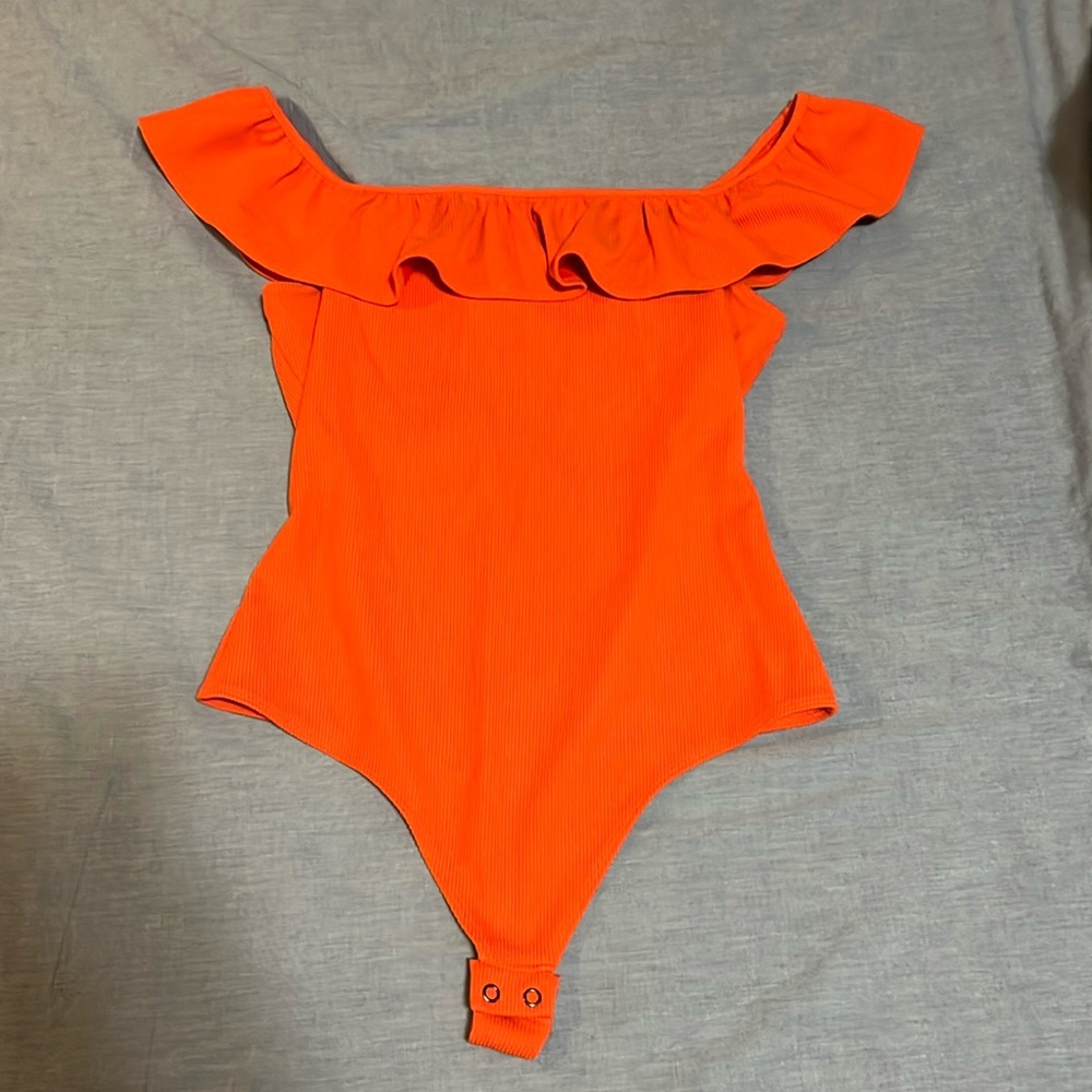 Express- Off the shoulder red bodysuit